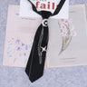 Cravate en ruban noir faite à la main, bijoux en strass cristal, chemises blanches pour hommes, étudiantes, garçons, col, cravates, uniformes, femmes