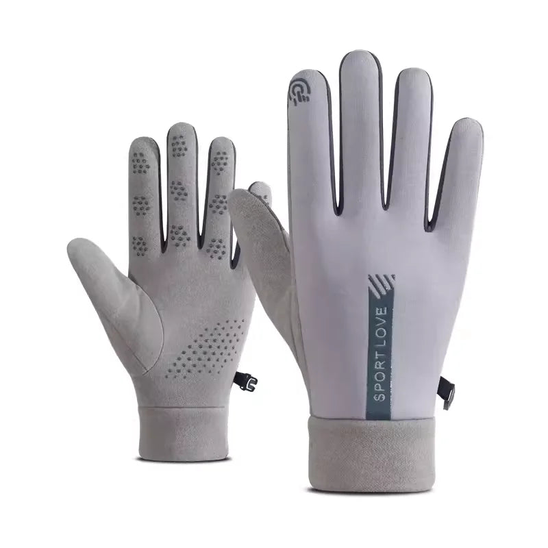 Womens Autumn and Winter Sports Warm Gloves Waterproof and Anti Slip Cycling Gloves Wind and Cold Resistant Outdoor Activity Glo