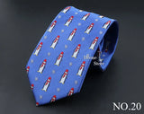 Classic Red Blue Christmas Tie For Men Father Festival Gift Santa Claus Snowman Tree Snowflake Elk Necktie Skinny 7cm Accessory