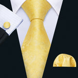 Ensemble élégant de cravates et boutons de manchette en soie à fleurs multiples pour homme, cravate jacquard à fleurs pour mariage, entreprise, fête, événement, Barry.Wang