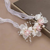 Elegant Girls Headband Lmitated Pearl Hair Headdress Baby Girls Flower Wreath Bride Garland Head Hoop Wedding Headbands Hair