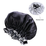 Bonnet de nuit en soie pour femme, double couche, couvre-tête, bonnet de douche tendance, bonnet réglable en satin de soie pour femme