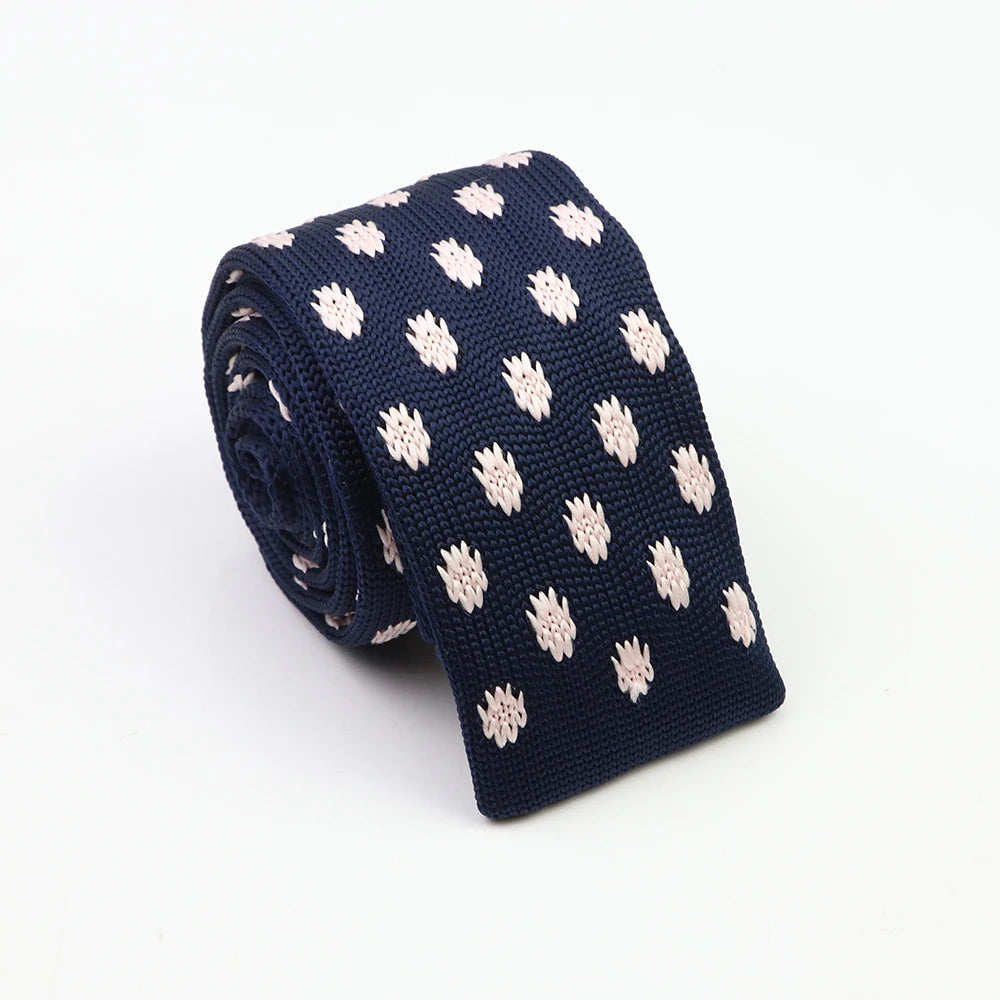 Cravates classiques en tricot pour hommes, cravates décontractées, à pois, à carreaux, pour loisirs, chaudes, pour affaires, mariage, largeur 6 cm