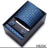 Cravate pour homme, tout nouveau style, cadeau de mariage, ensemble de pochettes, boîte à cravates, accessoires de costume noirs pour hommes
