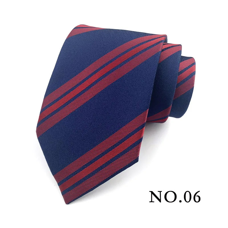 Cravate pour homme 8 cm, motif rayé, jacquard tissé, cravate Ascot, pour homme, pour fête de mariage