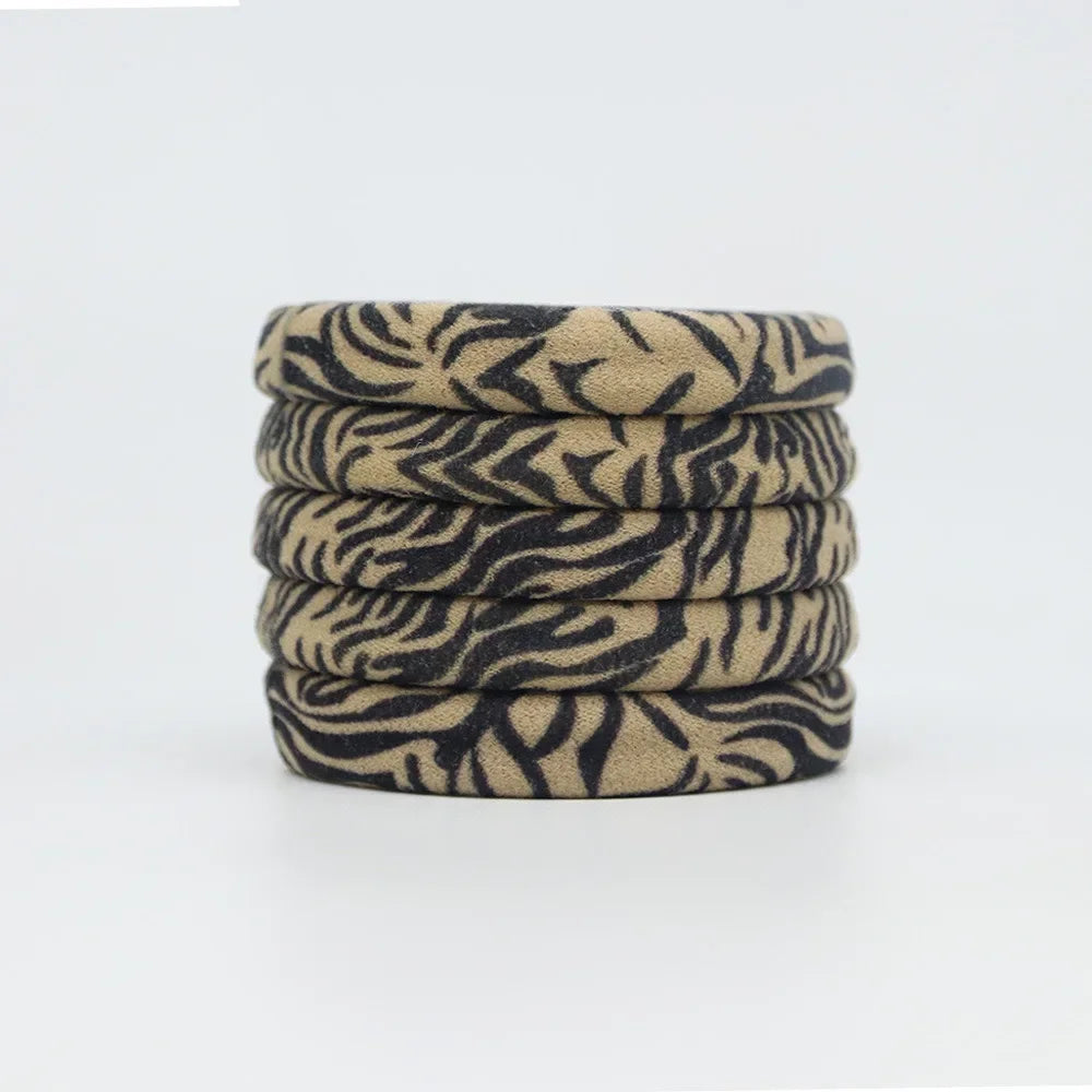 High Elasticity Universal Leopard Print Elastic Hair Scrunchie Ties for Women Girls Ponytail Holder Hair Rings Rope Accessories