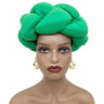 Exaggerated Big Braid Head Band African Raw Silk Turban Cap for Women Nigeria Wedding Party Headpiece Female Headband