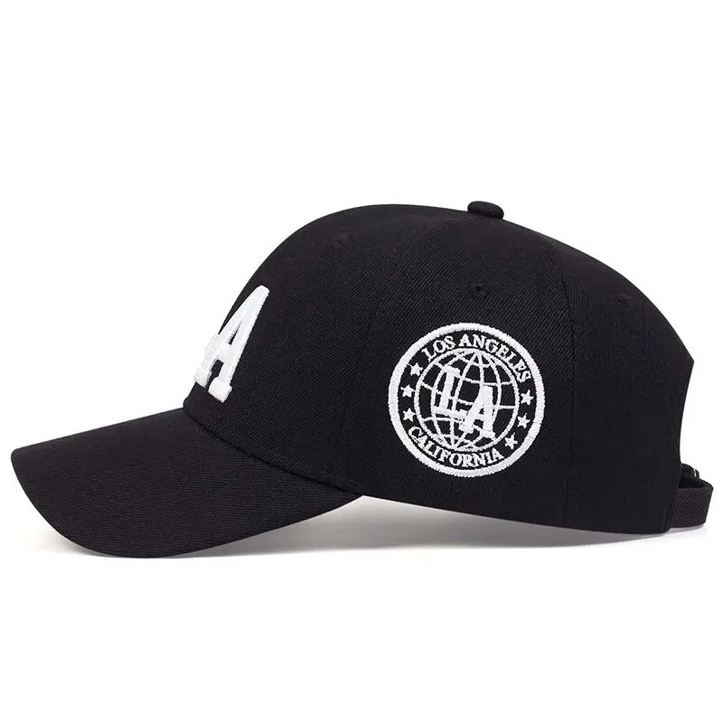 Casquette de baseball unisexe avec lettres brodées LA, ajustable, décontractée, pour le printemps et l'automne, pour l'extérieur, avec protection solaire