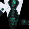 Cravate de mariage noire, dorée et rose pour homme, en soie florale, motif jacquard, pochette, boutons de manchette, pour soirée d'affaires, Barry.Wang