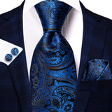 Hi-Tie – Cravate de mariage en soie violette unie à motif cachemire pour homme, ensemble de qualité avec boutons de manchette et mouchoir, cadeau tendance, livraison directe