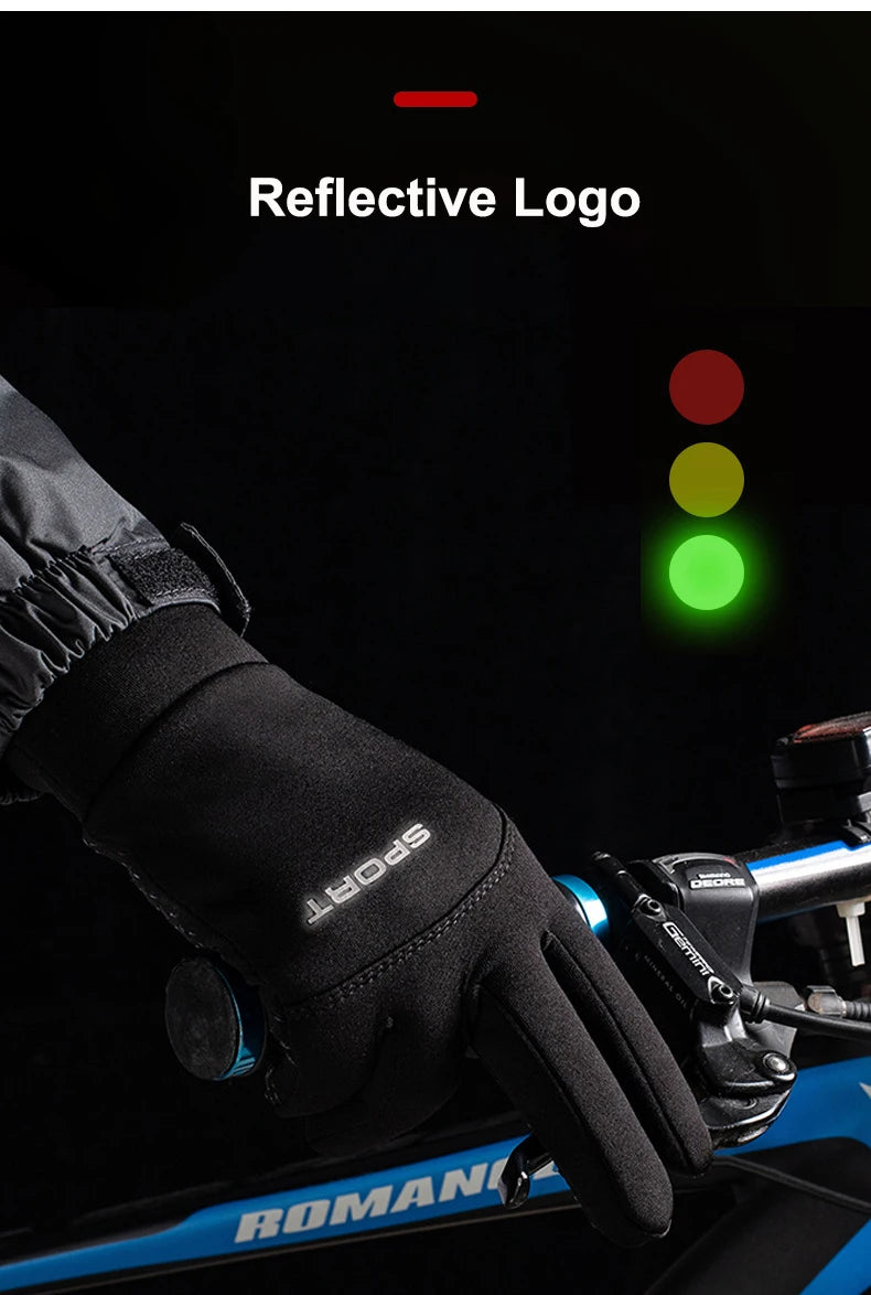 Gants d'extérieur coupe-vent et imperméables pour écran tactile, pouce et index, gants chauds pour la course à pied et le cyclisme