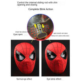 Spider Man Masks Can Blink Cosplay Helmet Moving Eyes Model Party Props Elastic Toys Adults Kids Halloween Christmas Gifts