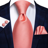 Cravate de mariage en soie unie bleu clair Hi-Tie pour homme, design tendance, boutons de manchette élégants, pour affaires, fête, livraison directe