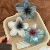 Hawaiian Gradient Hair Clips Flower Hair Claws Big Size Fashion Head wear Hairpin for Women Girls Crab Barrette Hair Accessories