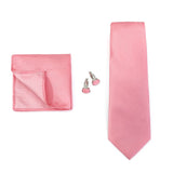 Necktie Fashion Brand Handmade Solid Necktie Handkerchief Cufflinks Set For Men Ties Suit Shirts Wedding Accessories Man Gifts