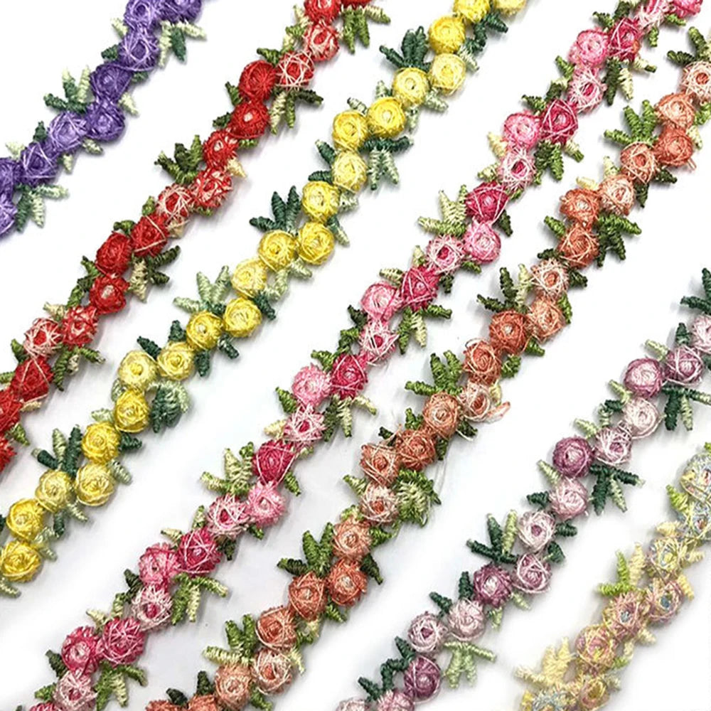 2 mètres/lot de dentelle florale brodée pour robe de mariée, rubans, garniture en tissu, bricolage, artisanat, couture, accessoires pour vêtements