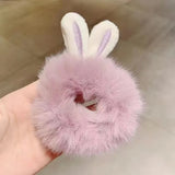 New Cute Khaki Elastic Rubber Band Hair Ties Plush Rabbit Ear Plush Hair Rope Girls Woman Scrunchies Headdress Hair Accessories