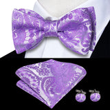Hi-Tie Ensemble nœud papillon en soie pour homme, mouchoir et boutons de manchette, bleu, rouge, or, noir, blanc, jacquard, nœud papillon, mariage, affaires