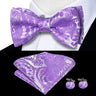 Hi-Tie Ensemble nœud papillon en soie pour homme, mouchoir et boutons de manchette, bleu, rouge, or, noir, blanc, jacquard, nœud papillon, mariage, affaires