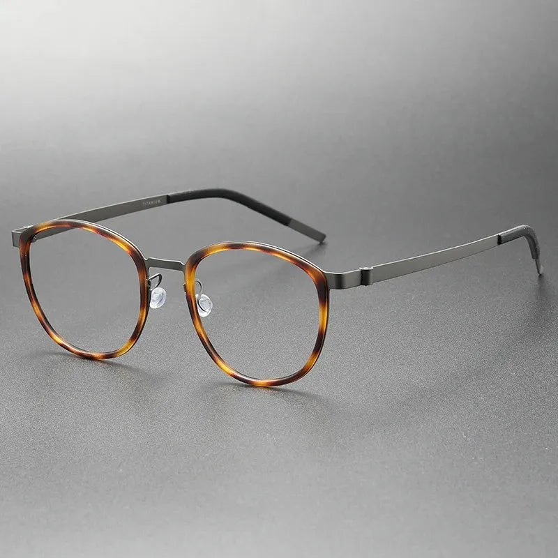 2023 Titanium Glasses Frame for Men Women Vintage Round Myopia Optical Eyewear Screwless Prescription Eyeglasses Frame Spectacle