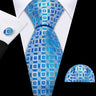 Barry.Wang Ensemble cravate et mouchoir en soie à carreaux pour homme, motif jacquard, idéal pour un mariage, un marié ou une équipe