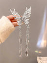 Clearance_1 Pcs Butterfly Clips Hair Silver Hair Barrettes Fluttering Tassel Hair Accessories,Non Slip Cute Hair Claw Clip for W