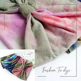 Tie Dye Headbands for Women Wide Turban Headwrap Knotted Vintage Hairbands Cotton Bandanas Bandage Headscarf Hair Accessories