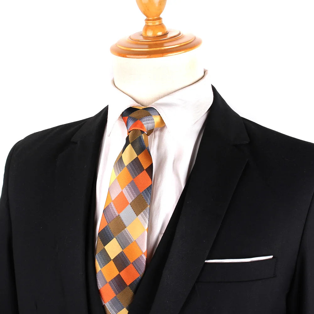Nouvelles cravates classiques à carreaux pour hommes et femmes, cravates fines pour soirées, affaires, costumes, mariages, cadeaux pour mariés
