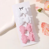 4Pcs/set Butterfly Hair Clip Set for Girls Double Layered Bow Cute Bangs Hair Pin Cotton Safe Kids Baby Hair Accessories Set