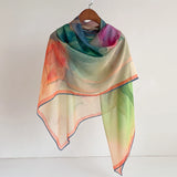 Foulard en soie pour femme, grand châle tendance, protection solaire, respirant, long bandana en soie, polyvalent