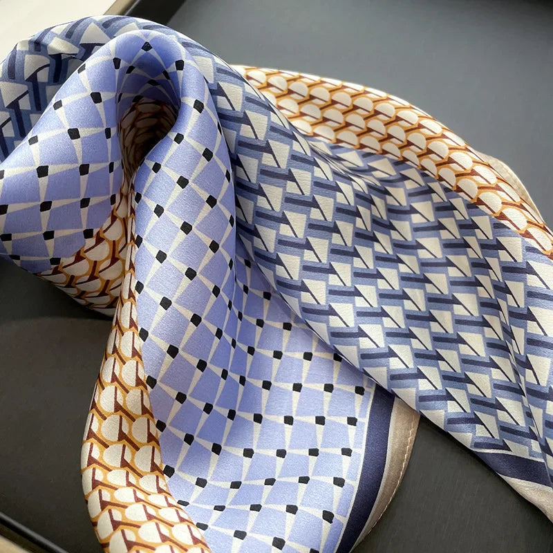 Neue schal frauen frühling gedruckt 100% echt seide schals wrap schal platz Foulard Büro Halstuch Hijab Pashmina bandana femme