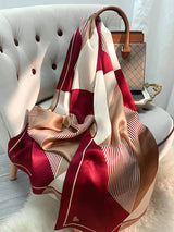 Foulard long en soie pour femme, 100 % soie naturelle, élégant, fin, en pashmina, pour le printemps et l'été