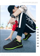 Men Running Sneakers Lightweight Athletic Shoes Classical Mesh Breathable Lace-up Outdoor Walking Shoes Male Tennis Shoes