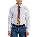 Cravate unisexe Christ et son chat en soie et polyester, 8 cm de large, motif Jésus, pour homme, accessoire de mariage ou de bureau