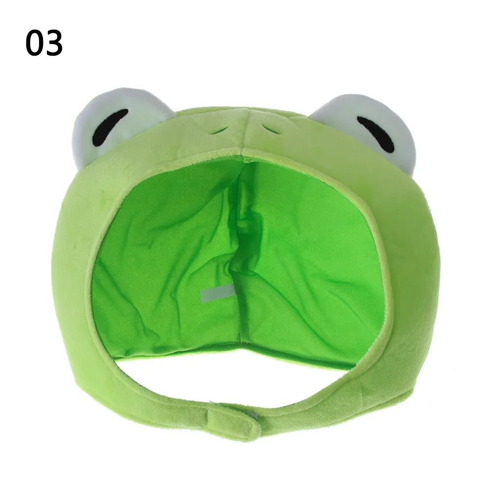 Cute Cosplay Costume Green Headgear Female Beanie Caps Cartoon Winter Autumn Hats Plush Hat Big Frog Eyes Hat Rabbit Bunny Ears