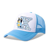 Casquette de baseball Blueyi Bingo pour enfants, motif dessin animé AZ, imprimé lettres, chapeau de soleil, casquettes d'été décontractées, casquettes Kawaii à visière réglable, cadeau pour enfants