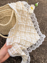 1 foulard triangulaire en dentelle rétro des années 1950, foulard brodé en dentelle, bandana floral au crochet pour femmes et filles