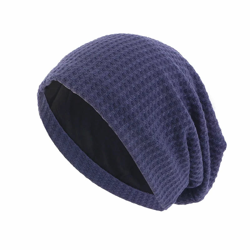 Unisex Men Women Beanie Cotton Night Sleep Cap Bonnet Chemo Hat Headwear Turban Baggy Hair Care Nightcap Pullover Hat Solid Colo