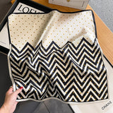 100 % natürlicher Seidenschal für Damen, quadratisch, 2024 Punkte, Druck, kleines Bandana, Haar, Kopftuch, Damen, Halstuch, echte Seidenschals, Tücher, Wickel