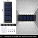 Solar Wall Lamp Outdoor 4/6/8/10/12/16LED Light Waterproof Up And Down Luminous Lighting Balcony Yard Garden Decoration Lights