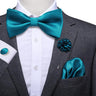 Hi-Tie Luxury Gold Silk Bow Ties for Men Fashion Men's Yellow Bowtie Handkerchief Cufflinks Brooch Set butterfly  Wedding Set