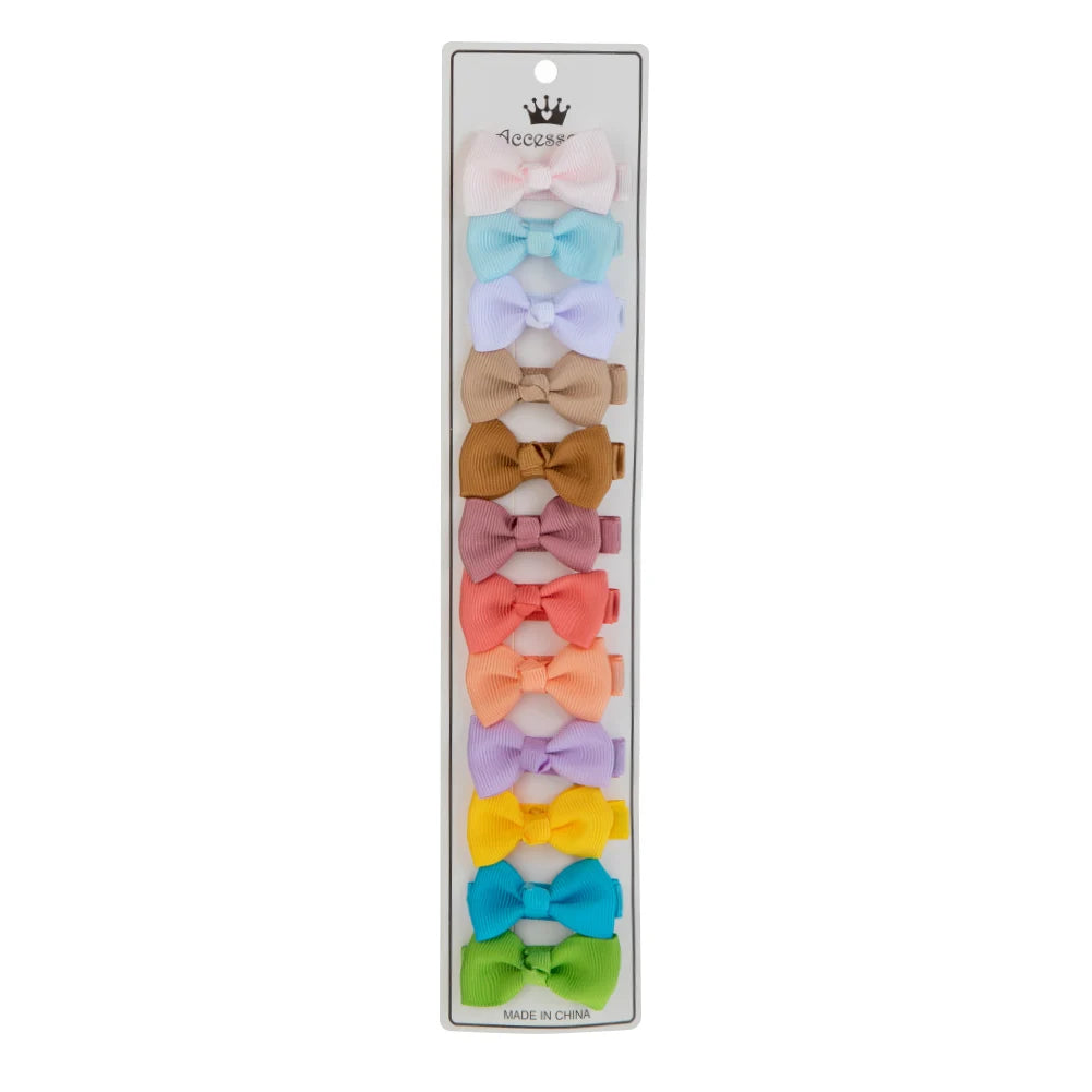 Lot de 12 barrettes à cheveux en ruban gros-grain massif de 4,5 cm pour enfants, faites à la main, accessoires photo, coffret cadeau