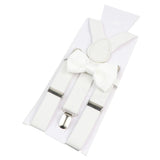 Elastic Leather Suspenders Bowtie Set Braces Men Women Sage Green Adjustable Braces Straps For Wedding Y-Back Shirt Accessories