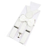 Elastic Leather Suspenders Bowtie Set Braces Men Women Sage Green Adjustable Braces Straps For Wedding Y-Back Shirt Accessories