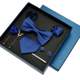 Coffret cadeau pour homme et femme, pochette, cravate, boutons de manchette, broche, couleur unie, pour mariage, affaires, vente en gros