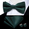 Hi-Tie Nœud papillon rayé noir et rouge pour homme, mouchoir, boutons de manchette, en soie pré-nouée, pour soirée d'affaires masculine, vente en gros