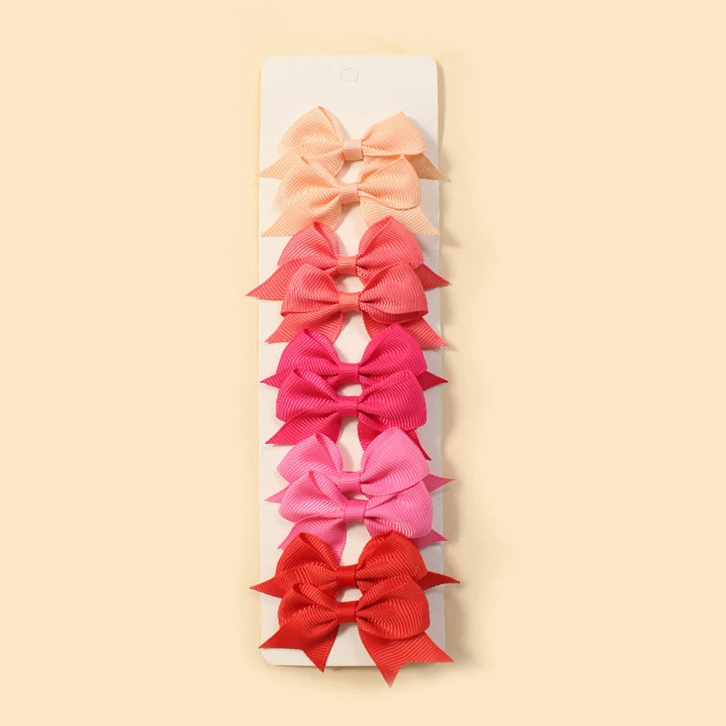 10Pcs Cute Bows Baby Hair Clips Candy Color Girls Princess Hairpins Barrettes Kids Hair Accessories