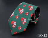 Classic Red Blue Christmas Tie For Men Father Festival Gift Santa Claus Snowman Tree Snowflake Elk Necktie Skinny 7cm Accessory