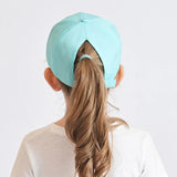 Casquette de baseball tendance couleur bonbon pour enfants, protection solaire, chapeau pour garçons et filles, casquette de voyage réglable à visière, chapeau à queue de cheval haute pour enfants