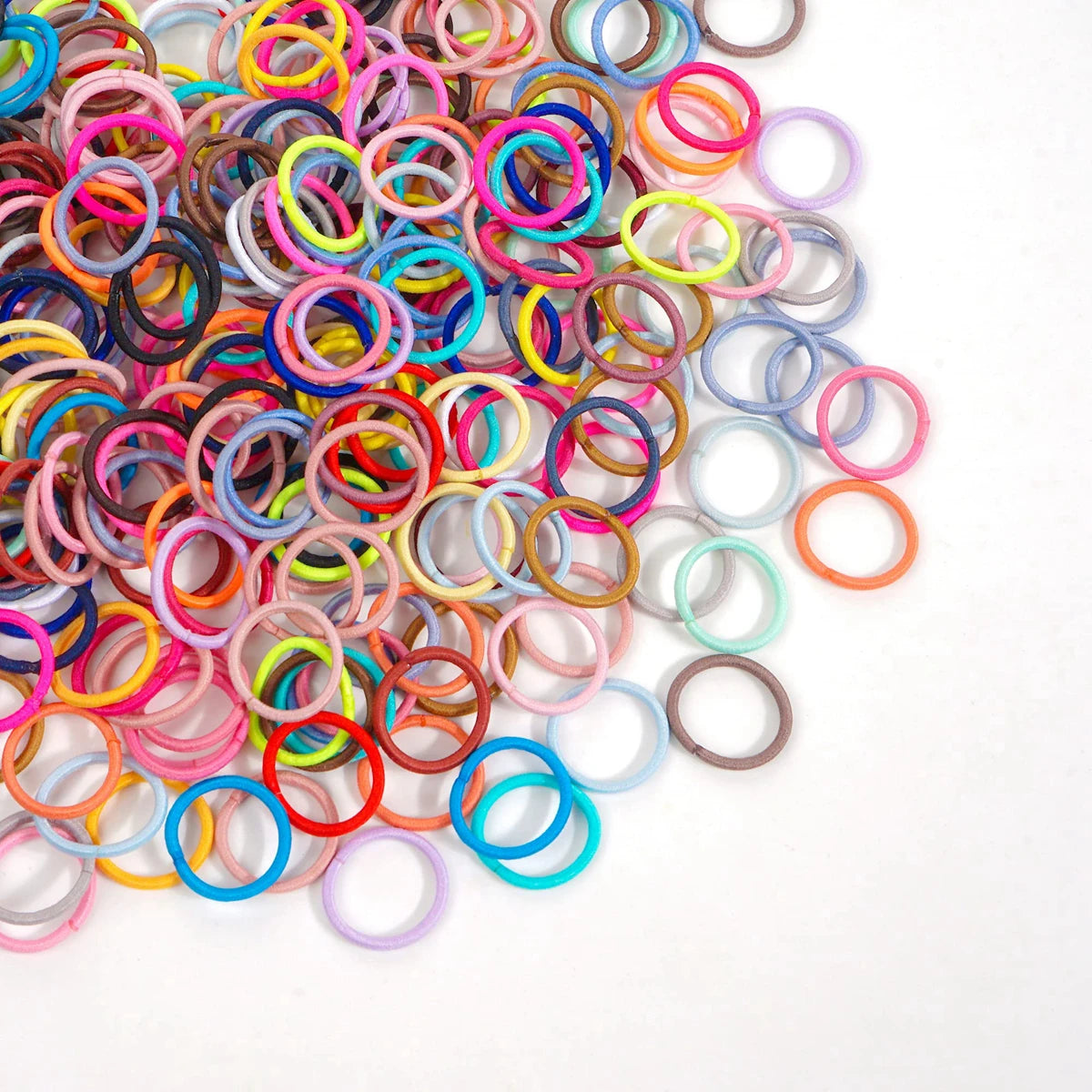Lot de 100 élastiques à cheveux pour bébé, 36 élastiques multicolores de 2 cm de diamètre, sans plis, en caoutchouc, pour queue de cheval, petits et fins